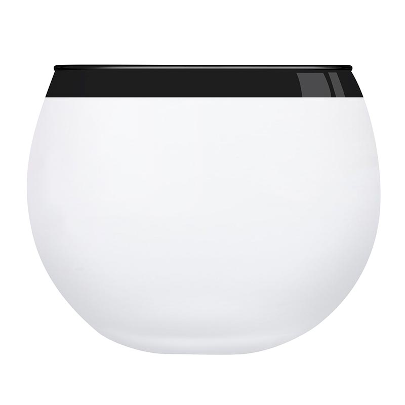 Roly Poly Glass - White w/Thick Black Rim