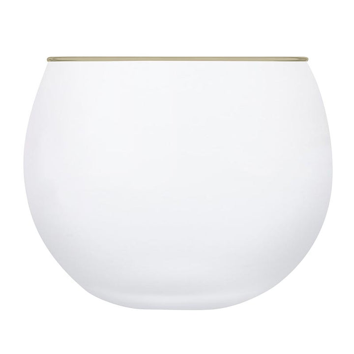 Roly Poly Glass - White w/Grey Rim