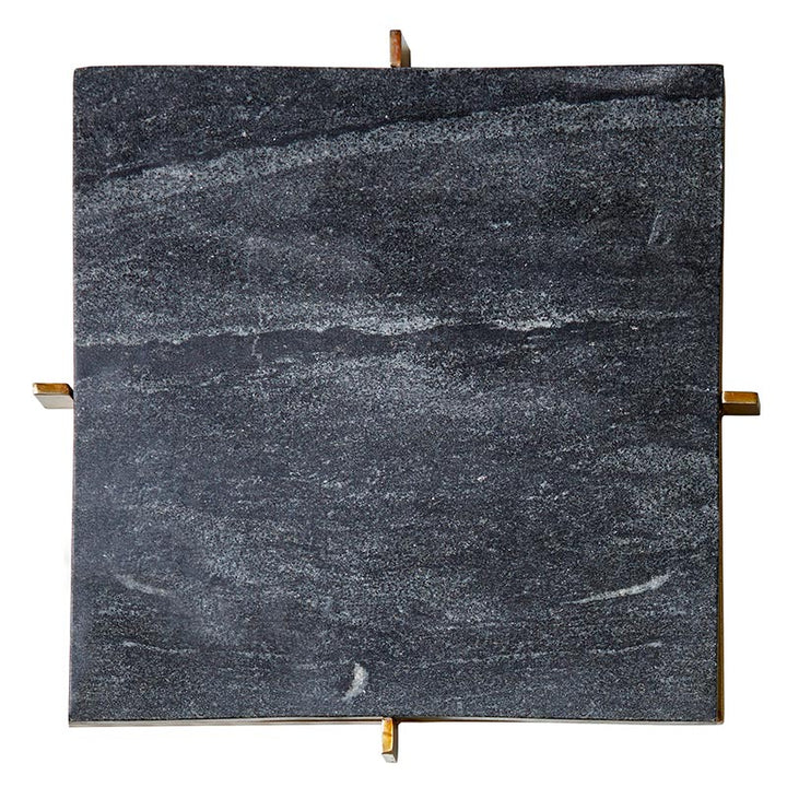 Black Marble Tray w/Metal Stand