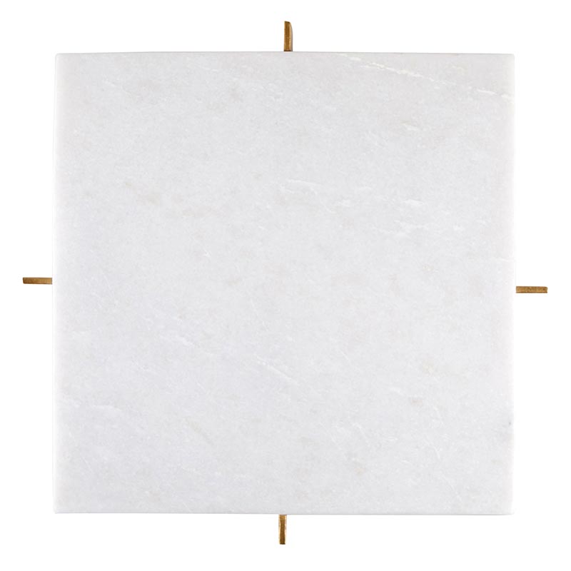White Marble Tray w/Metal Stand