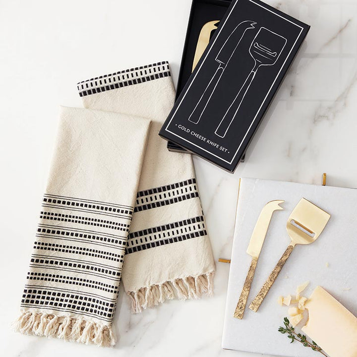Tea Towels - Nat+Blk Set/2