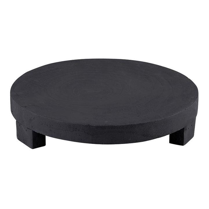 Paulownia Wood Pedestal Tray - Black