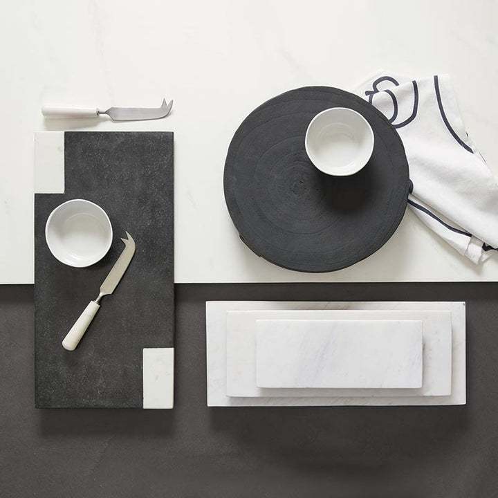 Paulownia Wood Pedestal Tray - Black