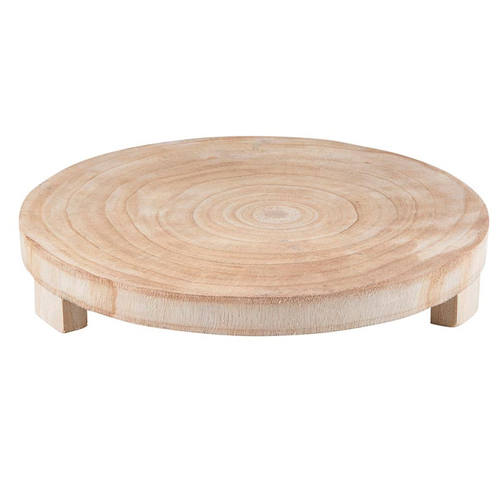 Paulownia Wood Pedestal Tray - Natural