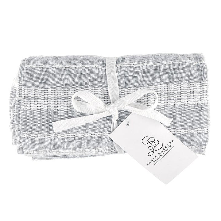 Bath Towel - Grey & White