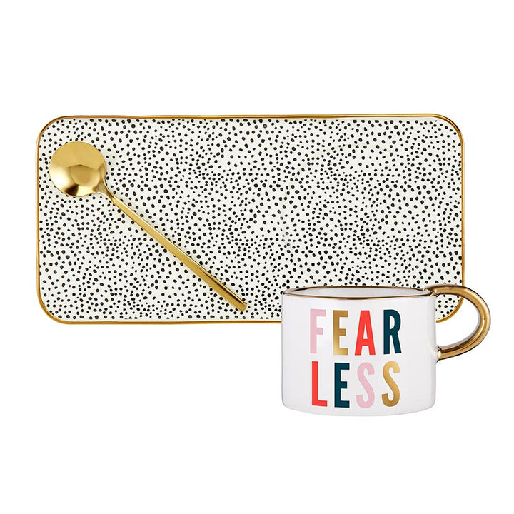 Mug, Tray And Spoon Set - Fearless