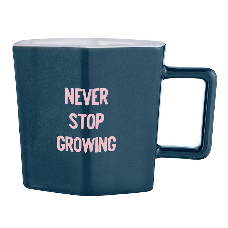 Hexagon Mug And Saucer Set - Never Stop Growin