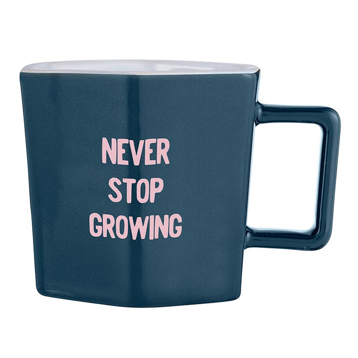 Hexagon Mug And Saucer Set - Never Stop Growin