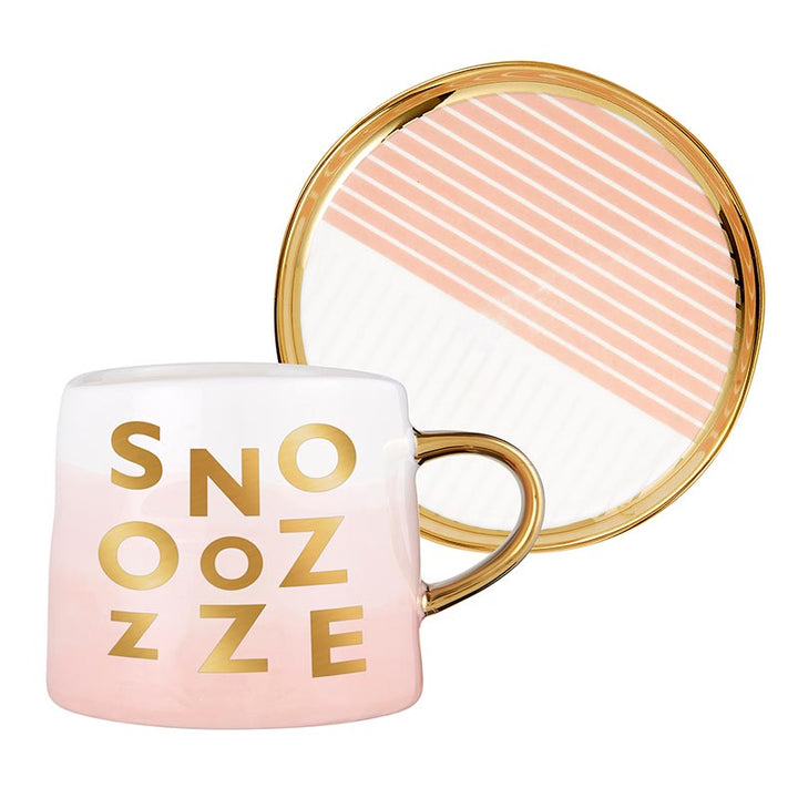 Artisanal Mug and Saucer Set - Snooze