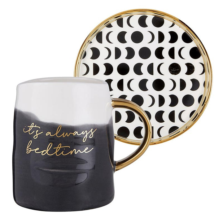 Artisanal Mug and Saucer Set - Its Always Bedtime