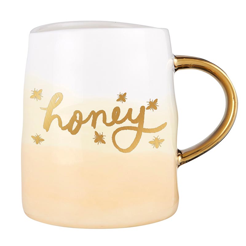 Artisanal Mug and Saucer Set - Honey
