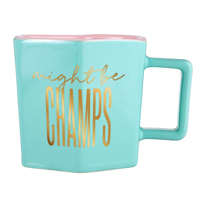 Hexagon Mug And Saucer Set - Might Be Champs