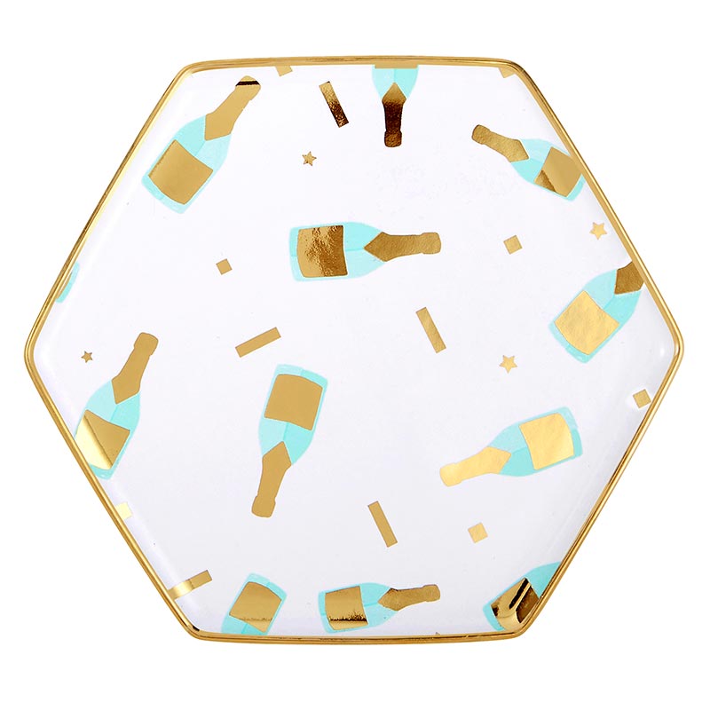 Hexagon Mug And Saucer Set - Might Be Champs