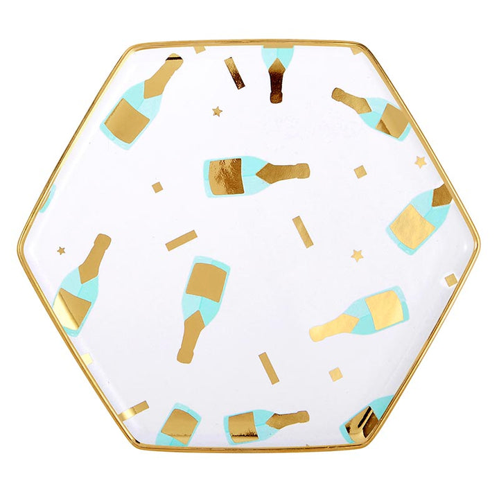 Hexagon Mug And Saucer Set - Might Be Champs