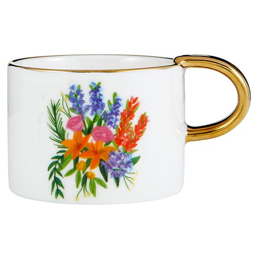 Mug, Tray And Spoon Set - Floral