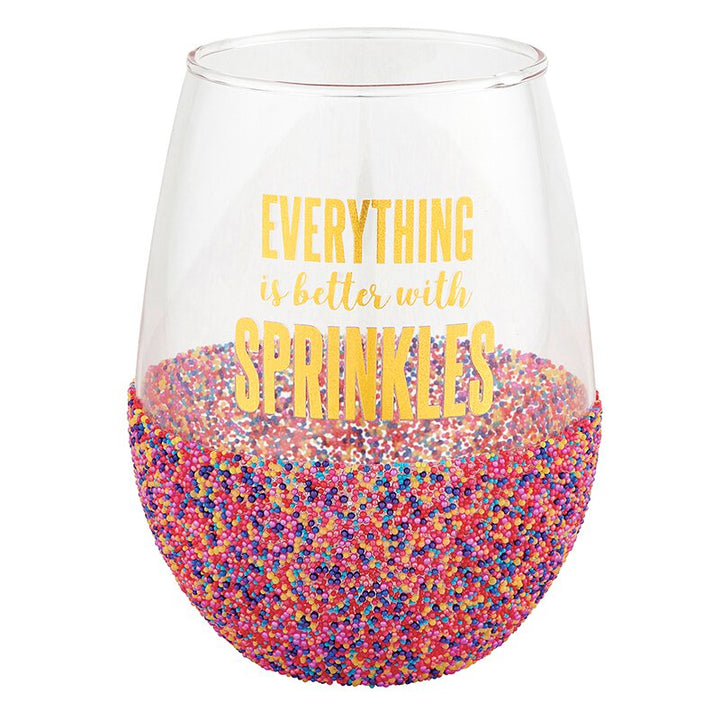 Stemless Wine Glass - Everything Is Better With Sprinkles