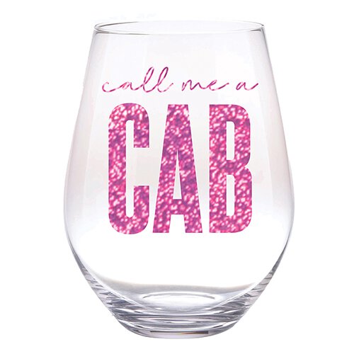 Jumbo Stemless Wine Glass - Call Me A Cab