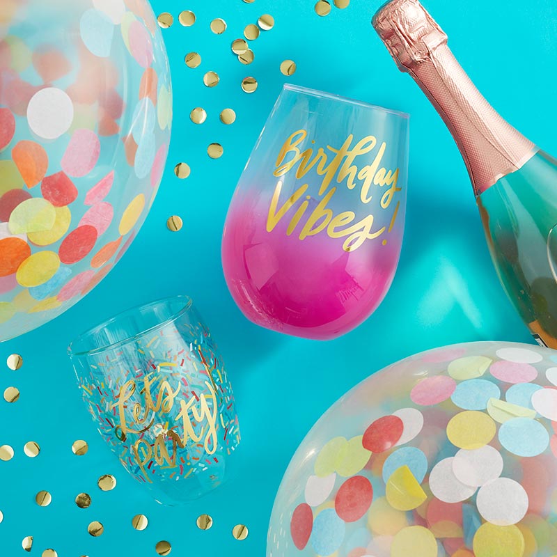 DBL Wall Stemless Glasses - Lets Party