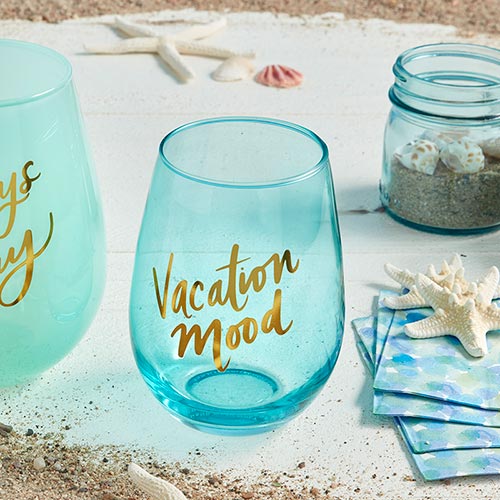 Stemless Wine Glass - Vacation Mood