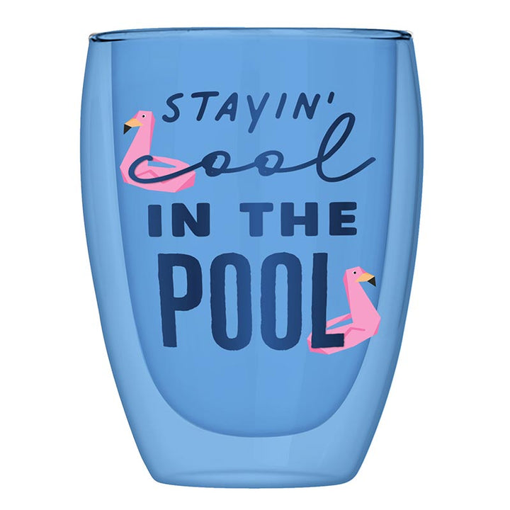 DBL-W Stemless Glass - Cool in the Pool