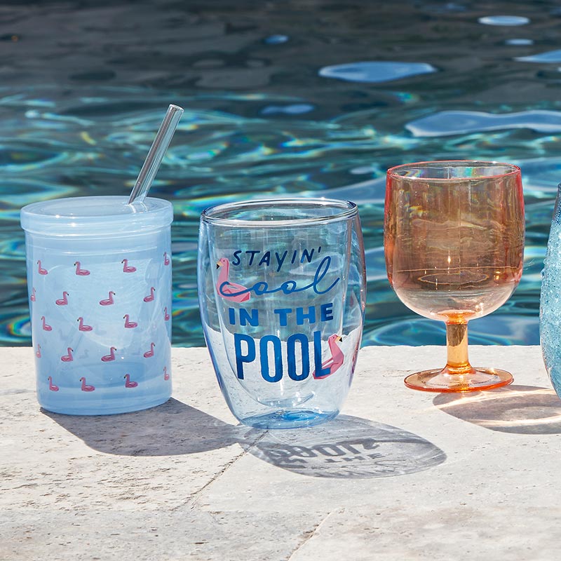 DBL-W Stemless Glass - Cool in the Pool