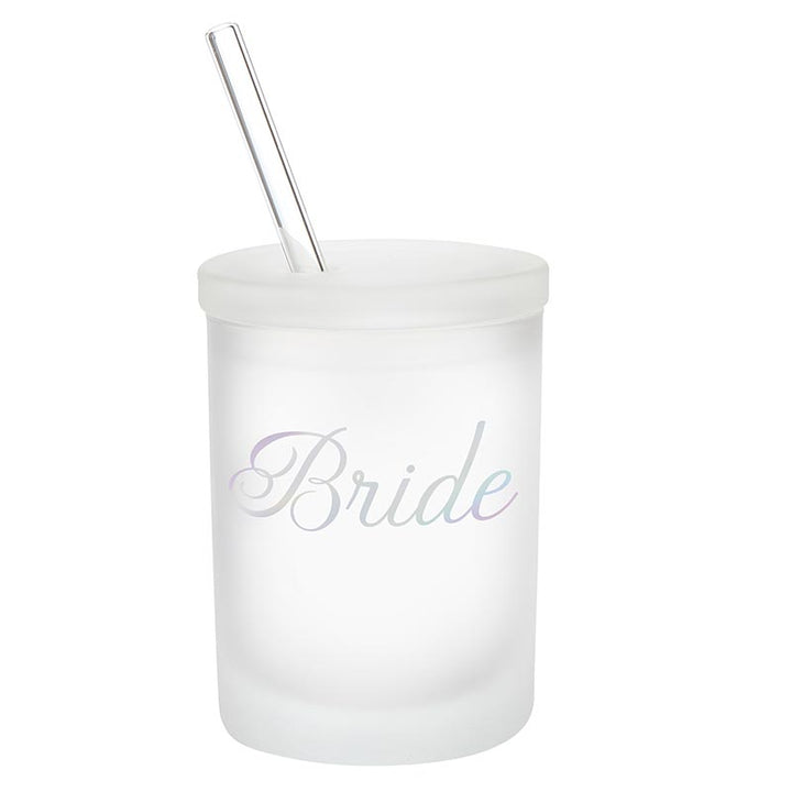 Glass DOF w/Lid & Straw- Bride