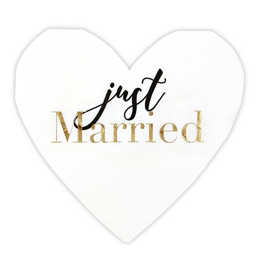 Shaped Napkin - Heart Just Married