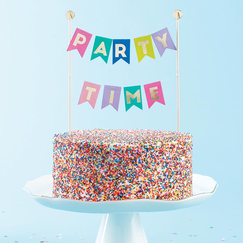 Garland Cake Topper - Party Time