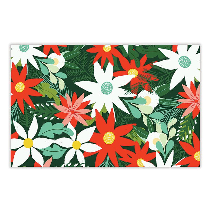 Slant Paper Placemat - Poinsettia Pattern