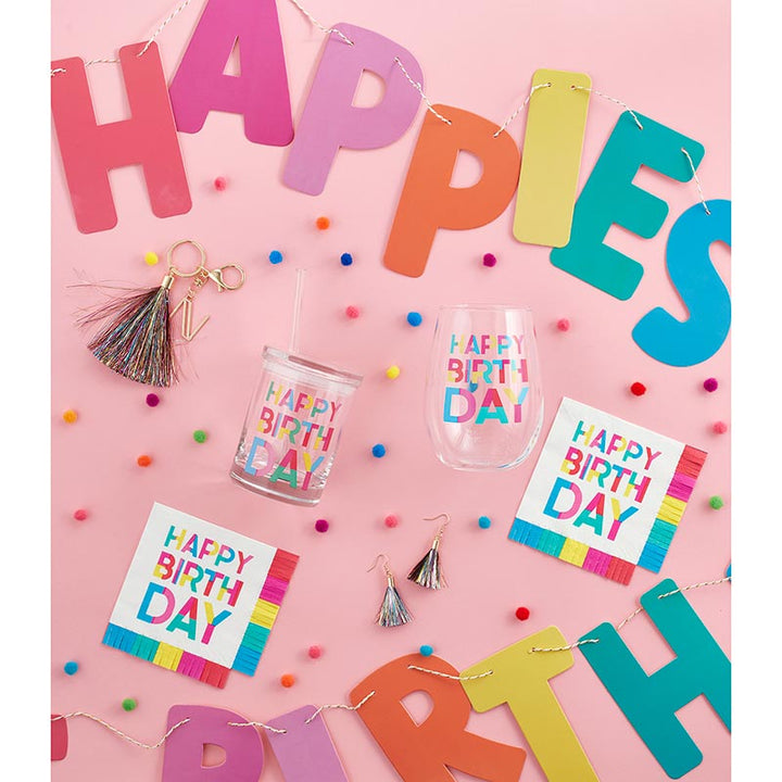 Fringe Beverage Napkins - Happy Birthday