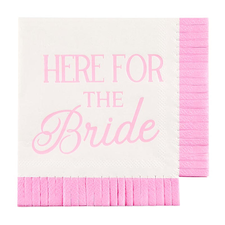 Fringe Beverage Napkins - Here For The Bride