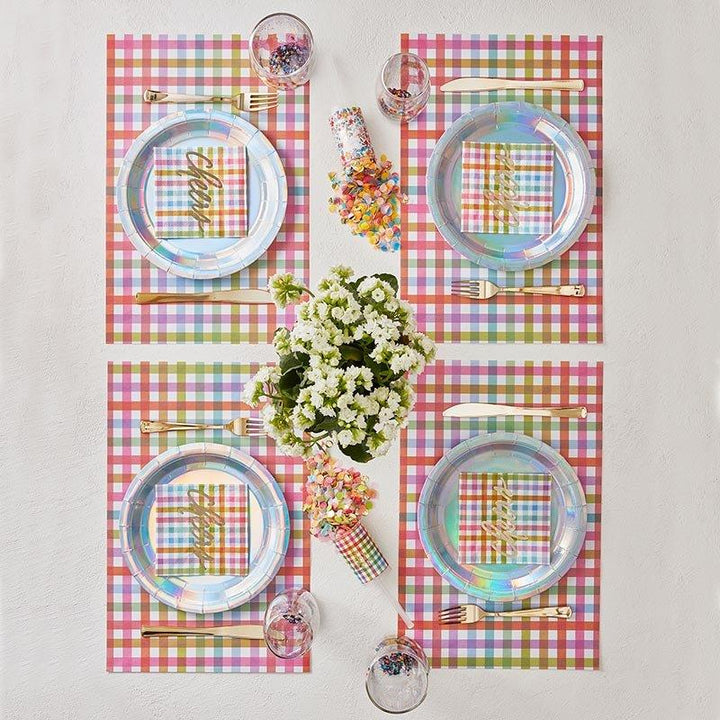 Foil Beverage Napkins - Gingham Cheers