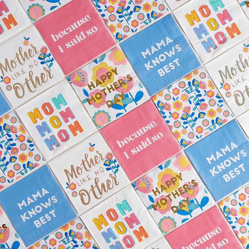 Beverage Napkins - Retro Flowers