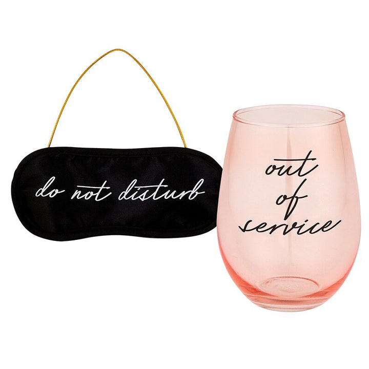 Wine Glass & Eye Mask Set