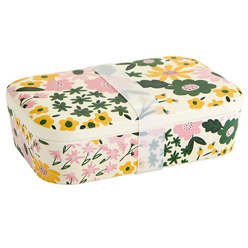 Bamboo Lunch Container - Foral