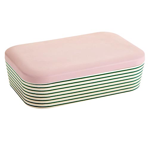 Bamboo Lunch Container - Green Stripes