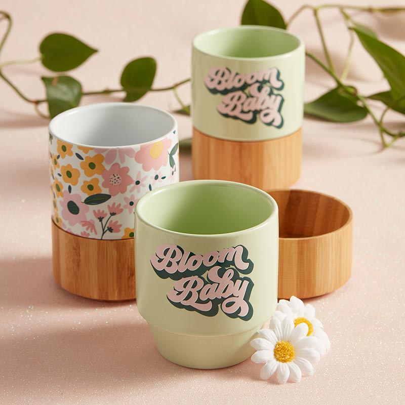 Ceramic Mug with Bamboo Base - Bloom Baby