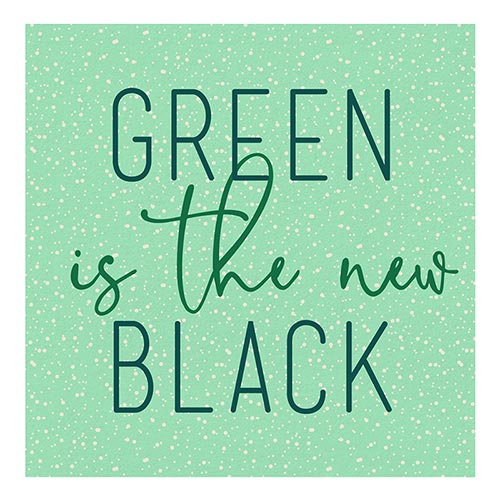 Bamboo Beverage Napkins - Green is the New Black