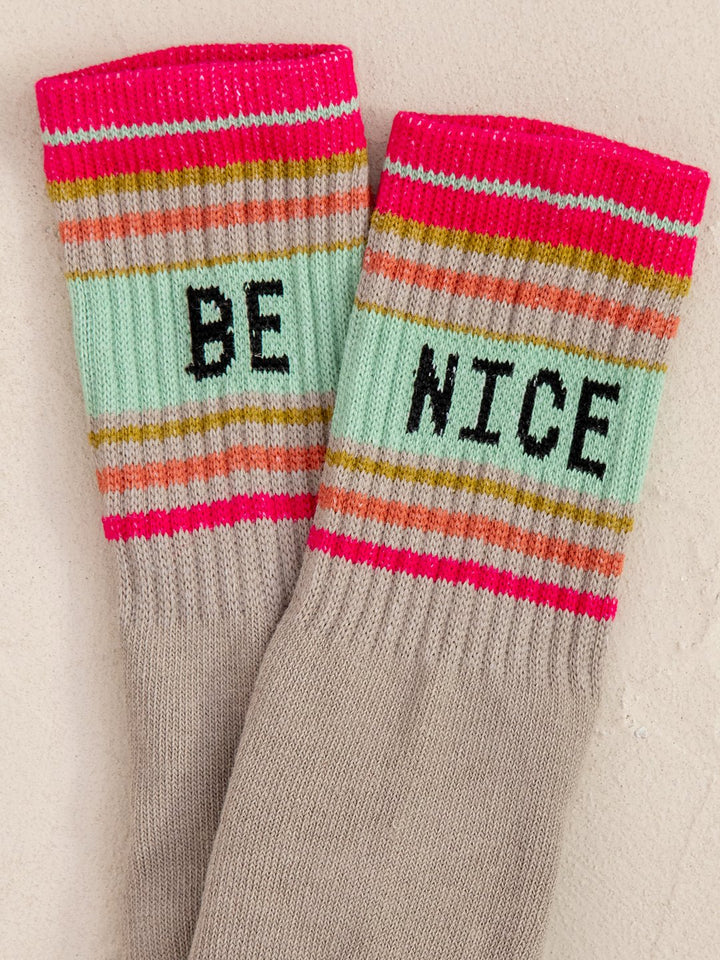 Striped Crew Sock Be Nice