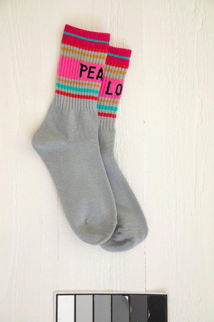 Striped Crew Sock Spread Love