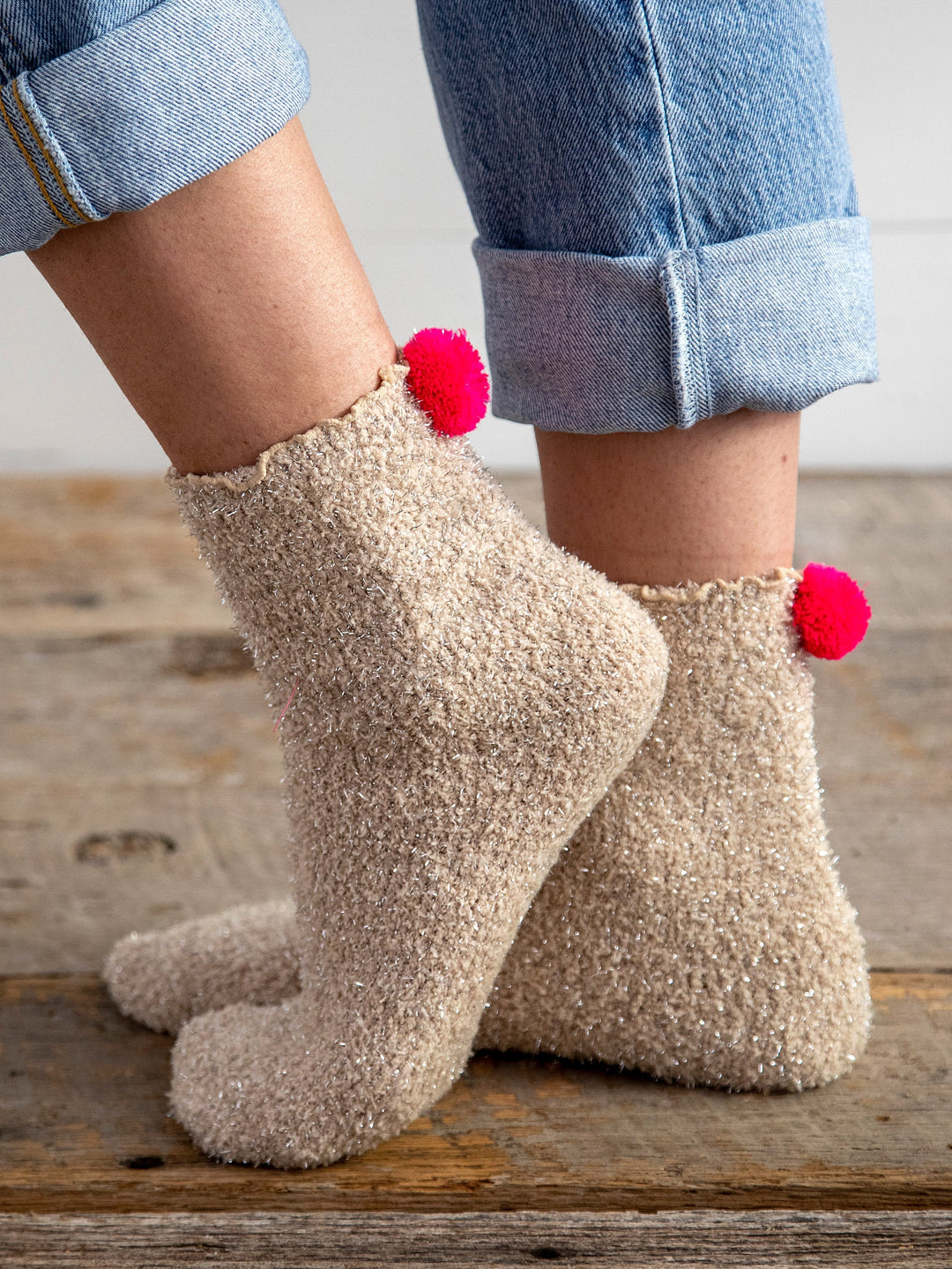 Cupcake Sock Happy Birthday Floral