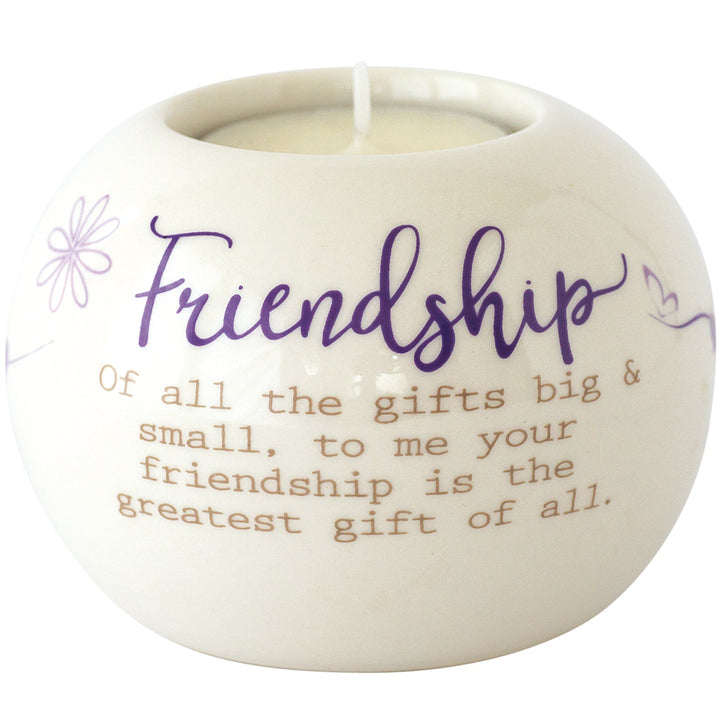 Ceramic Tealight Holder Round Friendship