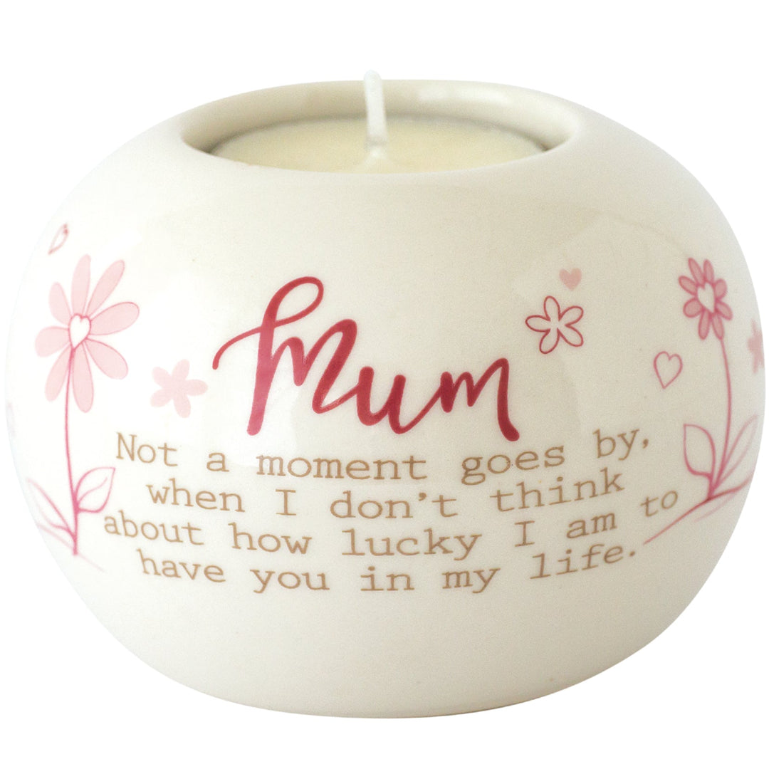 Ceramic Tealight Holder Round Mum