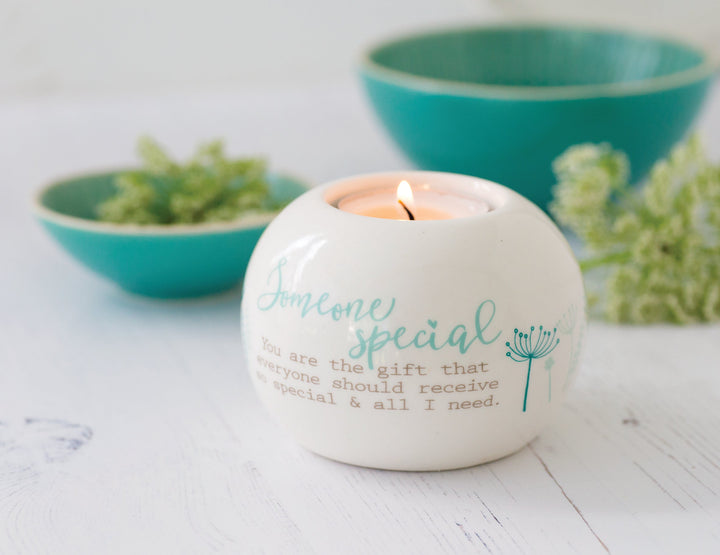 Ceramic Tealight Holder Round Someone Special