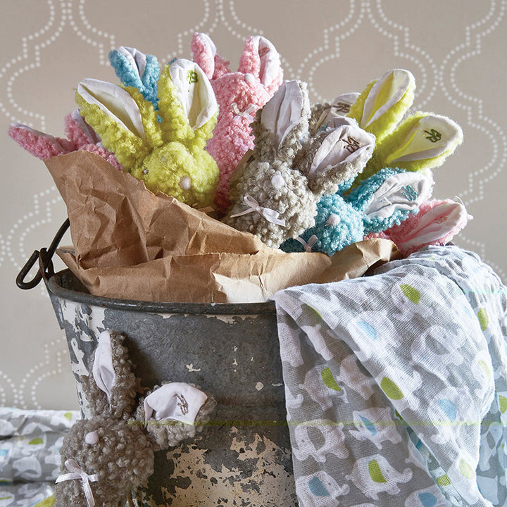 Woolly Bunnie Post Rattle - Pink