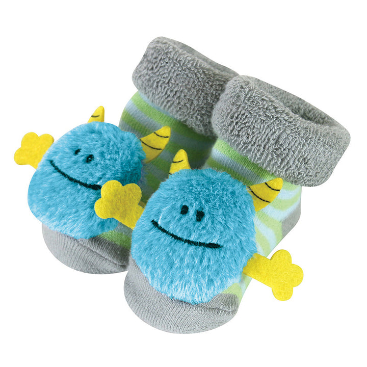 Rattle Socks - Blue Monster, 6-12 Months