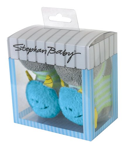 Rattle Socks - Blue Monster, 6-12 Months