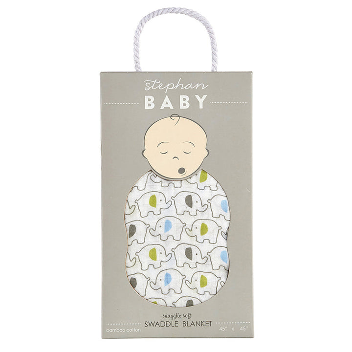 Swaddle Blanket - Blue Elephant