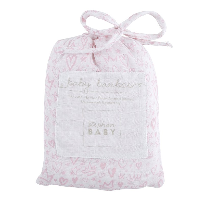 Swaddle Blanket - Hearts and Crowns