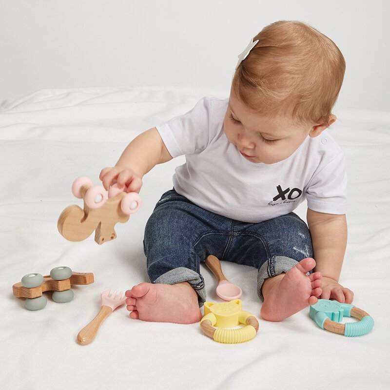 Silicone Wood Toy - Squirrel